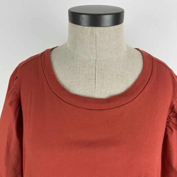 Old Navy Short Sleeve Rust Orange Flutter Sleeve Combination Top Size 2X - Picture 3 of 12